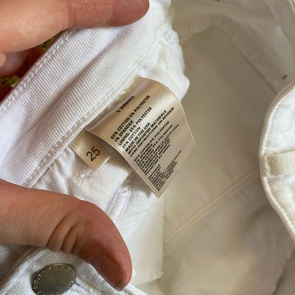 L’Agence Kendra crop flare raw hem jeans white - Picture 4 of 5